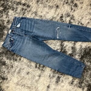 AGOLDE Denim Jeans High Rise Distressed Knee Blue Wash Casual
